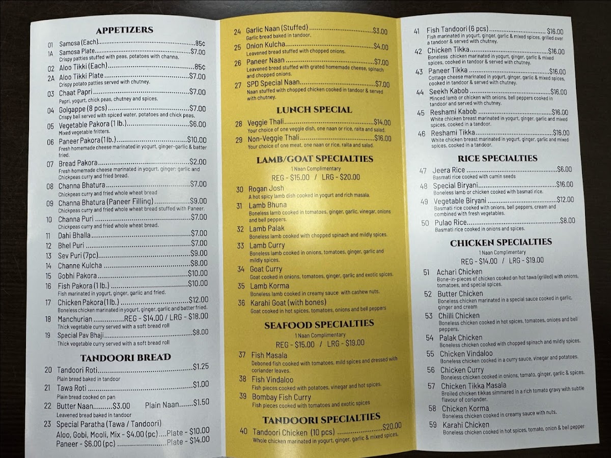 Surrey Punjab Dhaba Menu - Image 1
